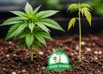 Lassan növekvő kannabisznövények