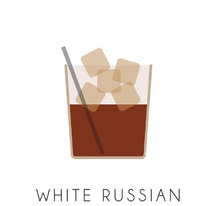 Original Russian Auto one glass with fice icecubes and brown juice
