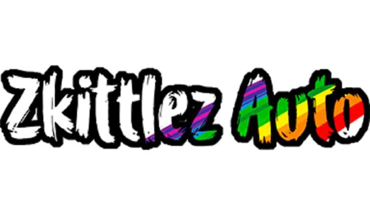 Zkittlez Auto logo with white and colourful letters