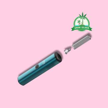 XMAX V3 Nano Vaporizer Blue with hell rose background and green grow Island logo in the right upper corner