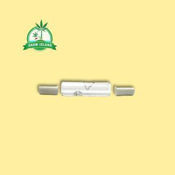 one glass filter from Jilter filter  and two normal filter on each side with yellow background and green Grow island logo in the left upper corner
