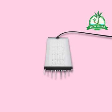 SANlight Stixx 50 LED modul 50W  with pink background and green Grow Island logo in the right upper corner